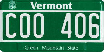 VT license plate COO406