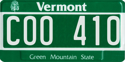 VT license plate COO410