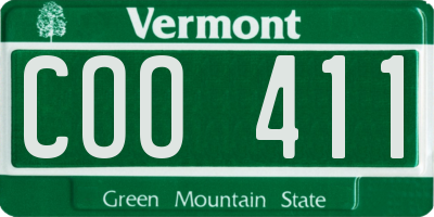 VT license plate COO411