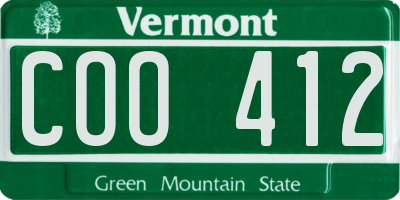 VT license plate COO412