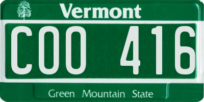 VT license plate COO416
