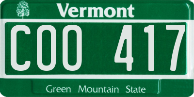 VT license plate COO417
