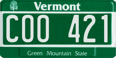 VT license plate COO421