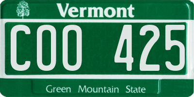 VT license plate COO425