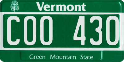 VT license plate COO430
