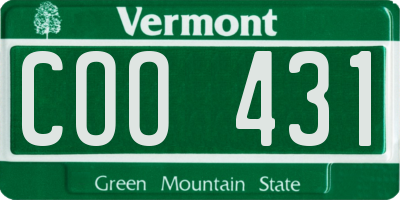 VT license plate COO431