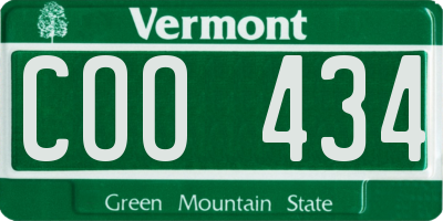 VT license plate COO434