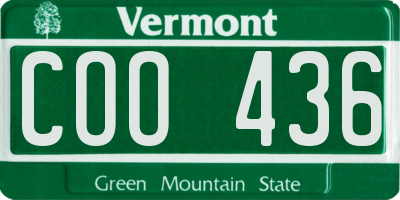 VT license plate COO436