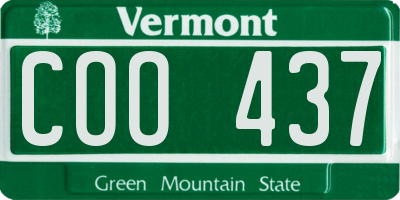 VT license plate COO437