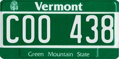 VT license plate COO438