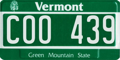 VT license plate COO439