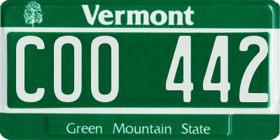 VT license plate COO442