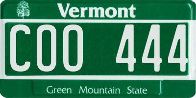VT license plate COO444
