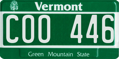 VT license plate COO446