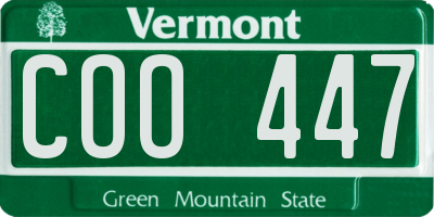 VT license plate COO447