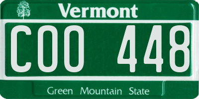 VT license plate COO448
