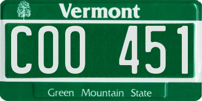 VT license plate COO451