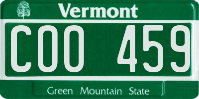VT license plate COO459