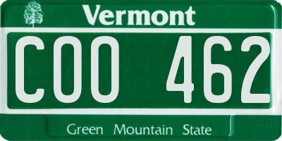 VT license plate COO462