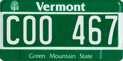VT license plate COO467