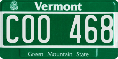 VT license plate COO468