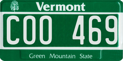 VT license plate COO469