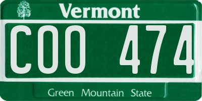 VT license plate COO474