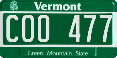 VT license plate COO477