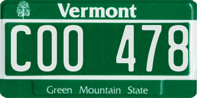 VT license plate COO478