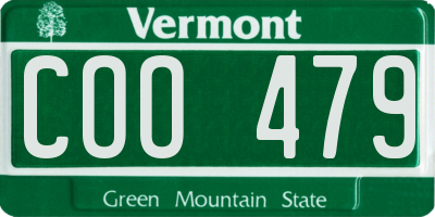 VT license plate COO479