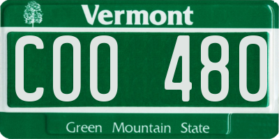 VT license plate COO480