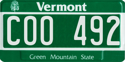 VT license plate COO492