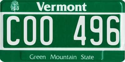 VT license plate COO496