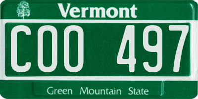 VT license plate COO497