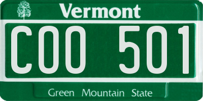 VT license plate COO501