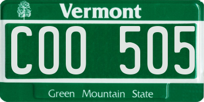 VT license plate COO505