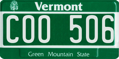 VT license plate COO506