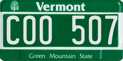 VT license plate COO507