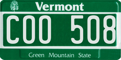 VT license plate COO508