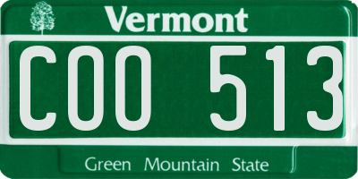 VT license plate COO513