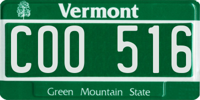 VT license plate COO516