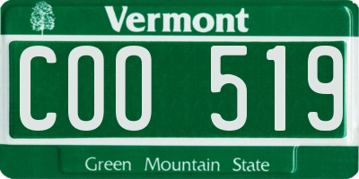 VT license plate COO519