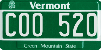 VT license plate COO520