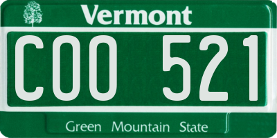 VT license plate COO521