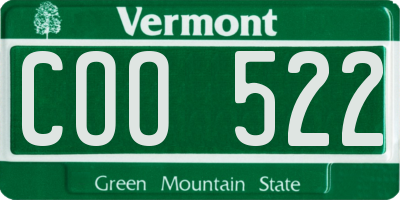 VT license plate COO522