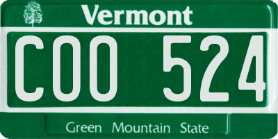 VT license plate COO524