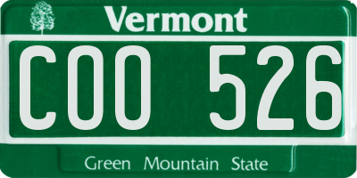 VT license plate COO526