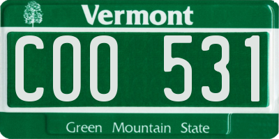 VT license plate COO531