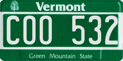 VT license plate COO532