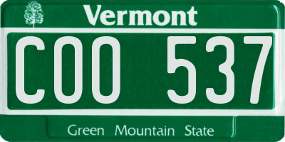 VT license plate COO537